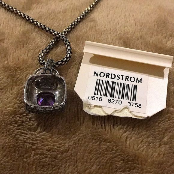 JUDITH JACK Amethyst Marcasite Sterling Necklace - Picture 13 of 16